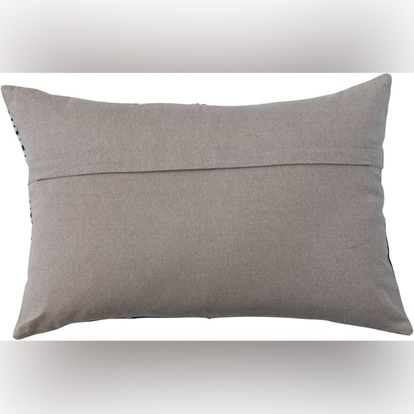 Creative Co-Op Cotton Slub Tie Dye Lumbar Pillow Cover Embroidered Accents, Navy - Picture 4 of 6